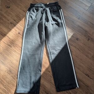 Black Track Pants with White Stripes